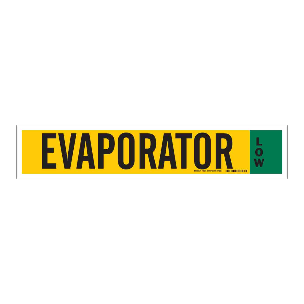 Brady Ammonia (IIAR) Pipe Marker: EVAPORATOR