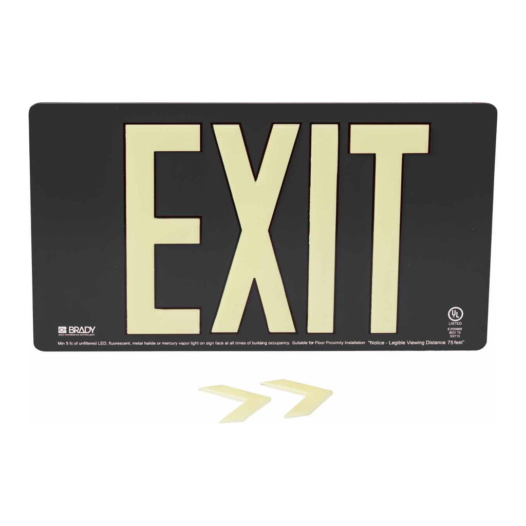 Brady BradyGlo Exit Sign - Wall Mount