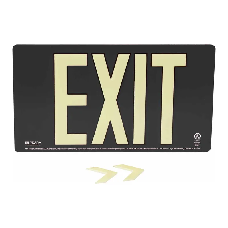 Brady BradyGlo Exit Sign - Wall Mount