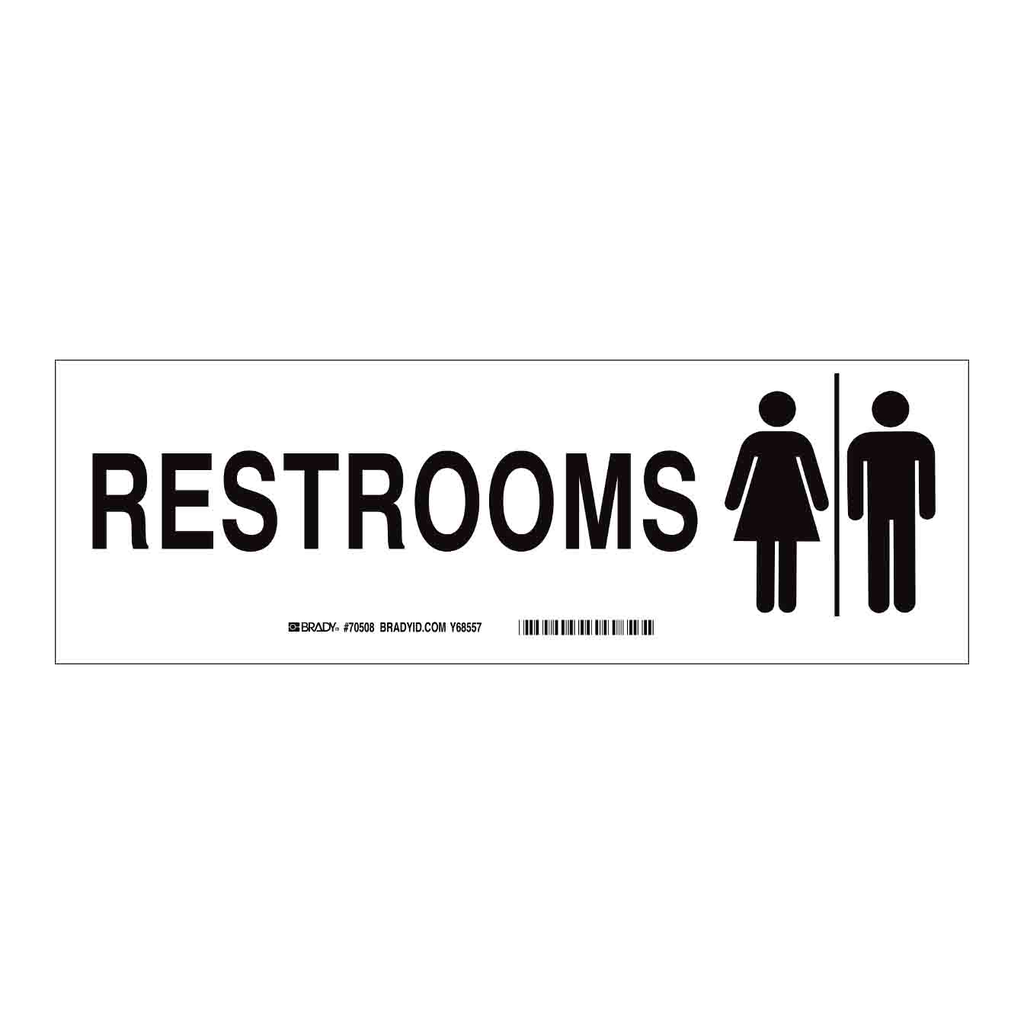 Brady Restrooms Sign