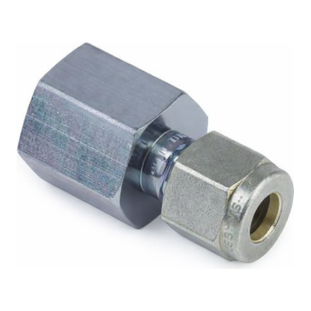 Restek Siltek Fittings, 1/4in to 1/4in NPT Female Connector, Swagelok# SS-400-7-4