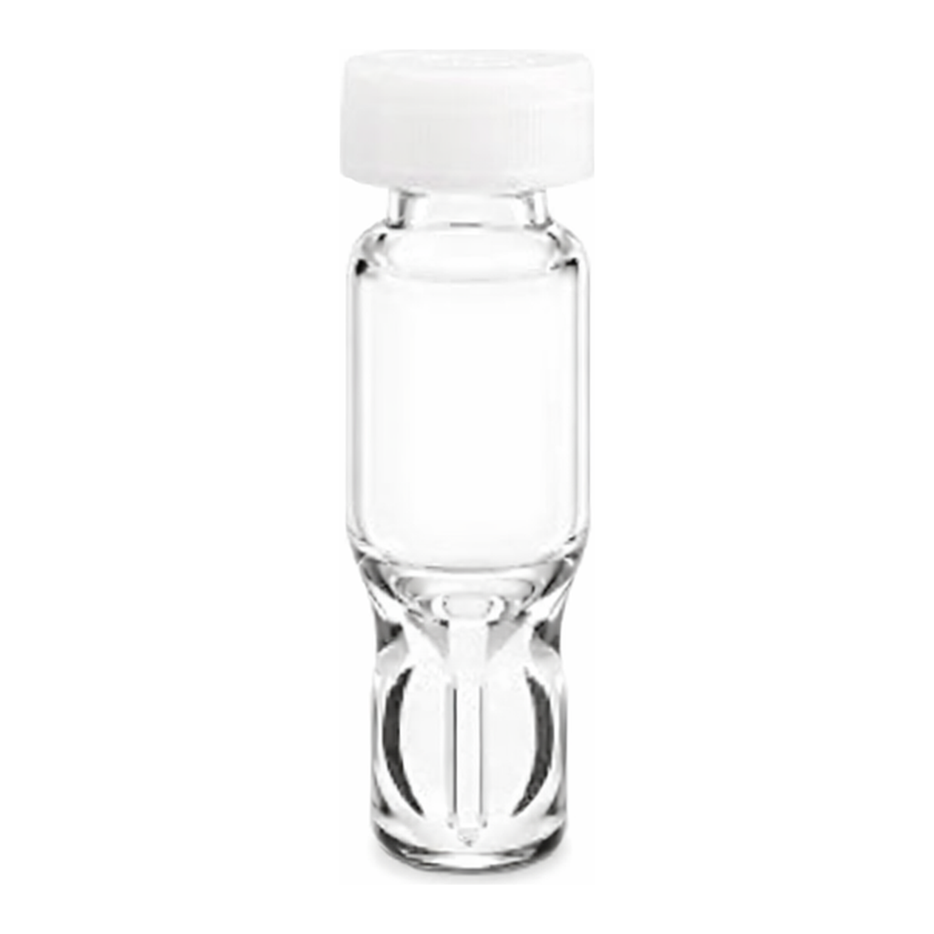 Waters LCGC Certified Clear Glass 12 x 32 mm Screw Neck Total Recovery Vial, with Polyethylene Septumless Cap, 1 mL Volume, 100/pk