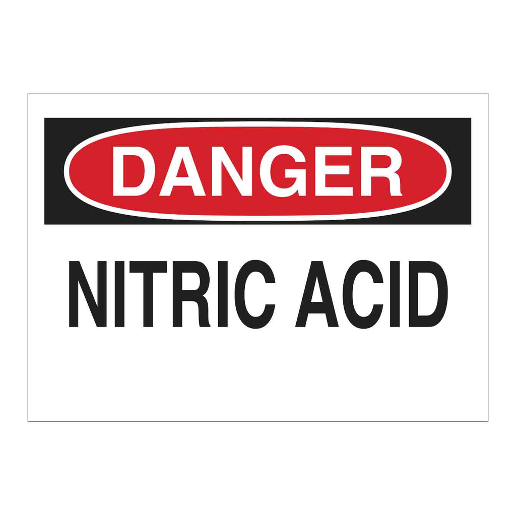 Brady DANGER Nitric Acid Sign