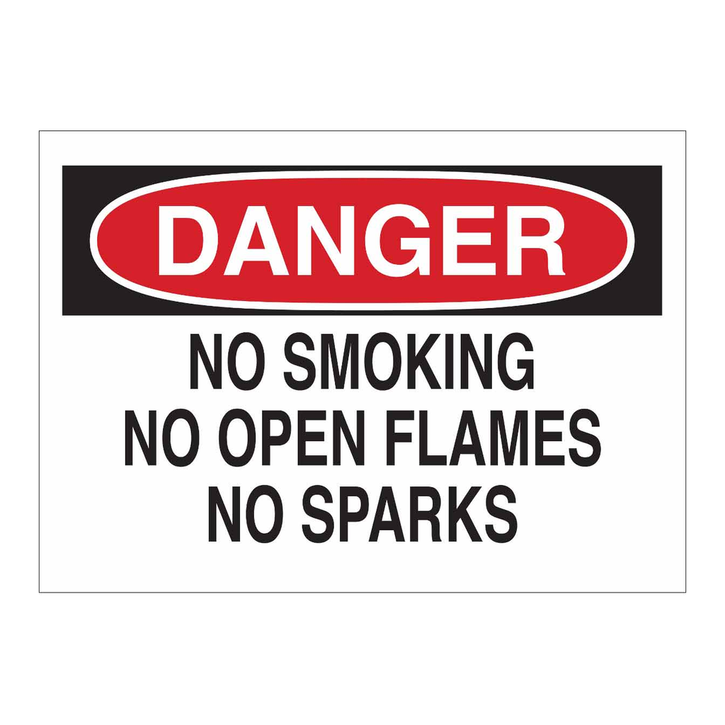 Brady DANGER No Smoking No Open Flames No Sparks Sign