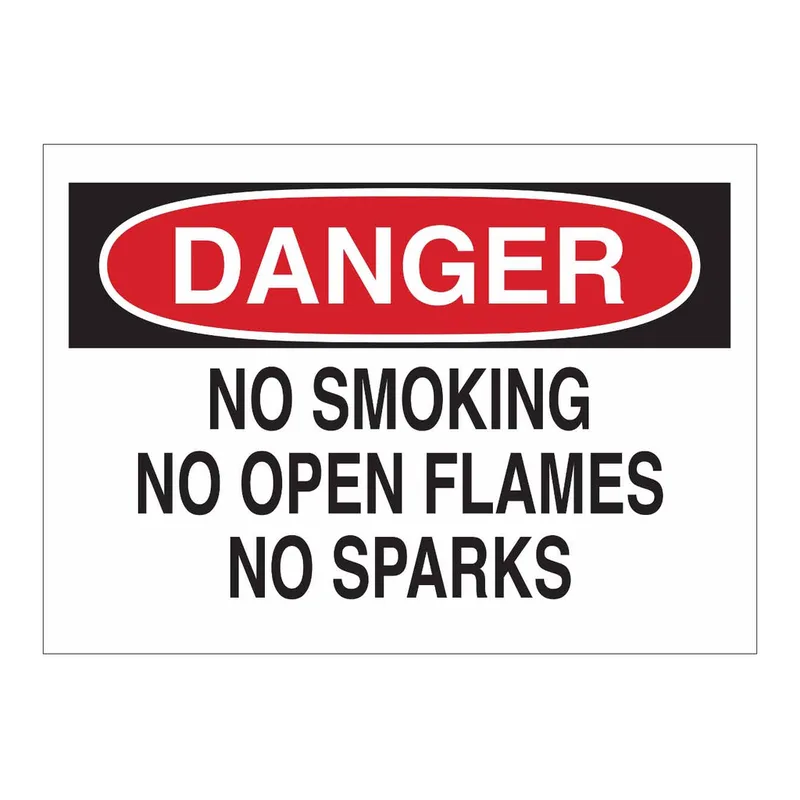 Brady DANGER No Smoking No Open Flames No Sparks Sign
