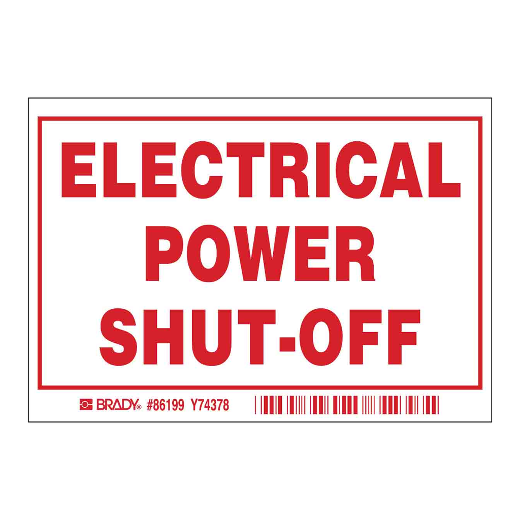 Brady ELECTRICAL POWER SHUT-OFF Labels