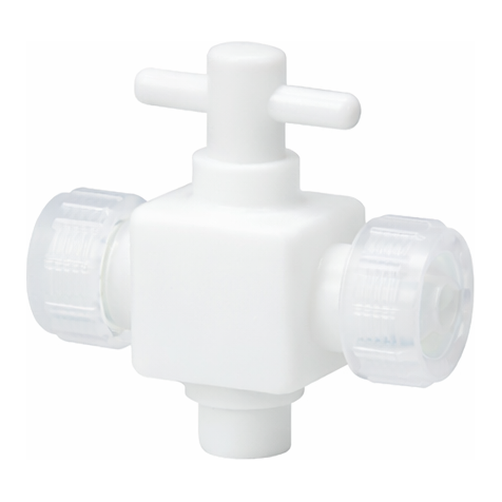 AS ONE All-Teflon® 2-Way Connecting Valve, 올 테프론® 2방향 밸브