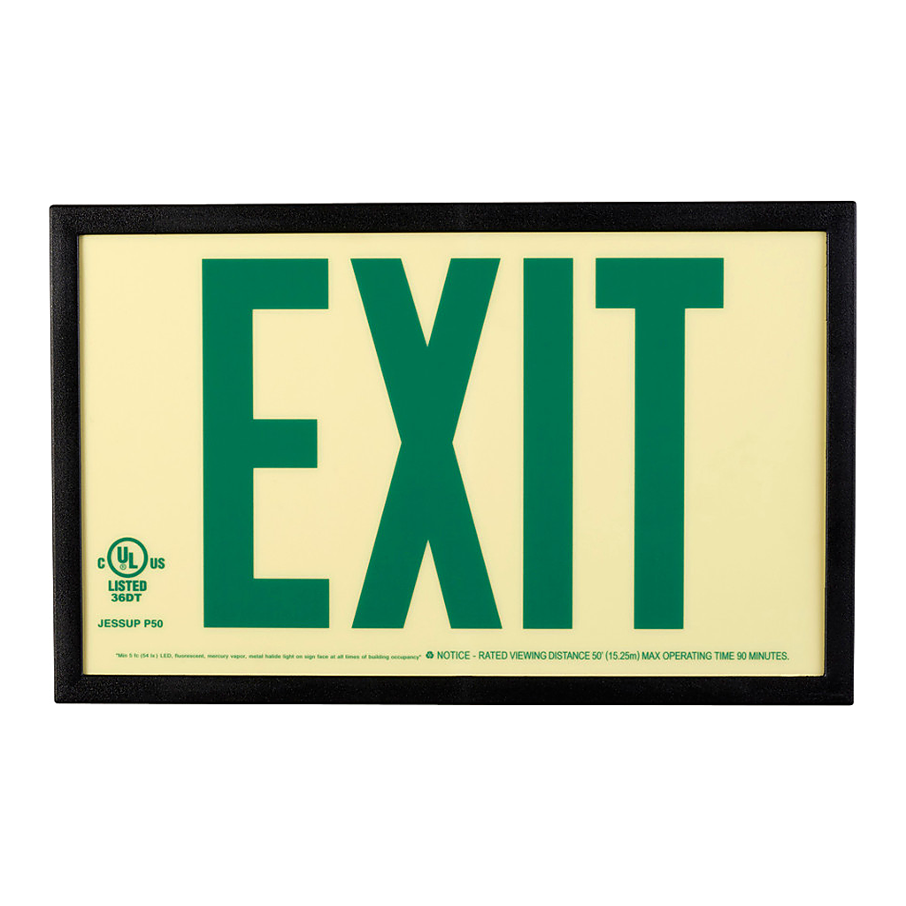 Brady Framed Glow In The Dark Exit Sign
