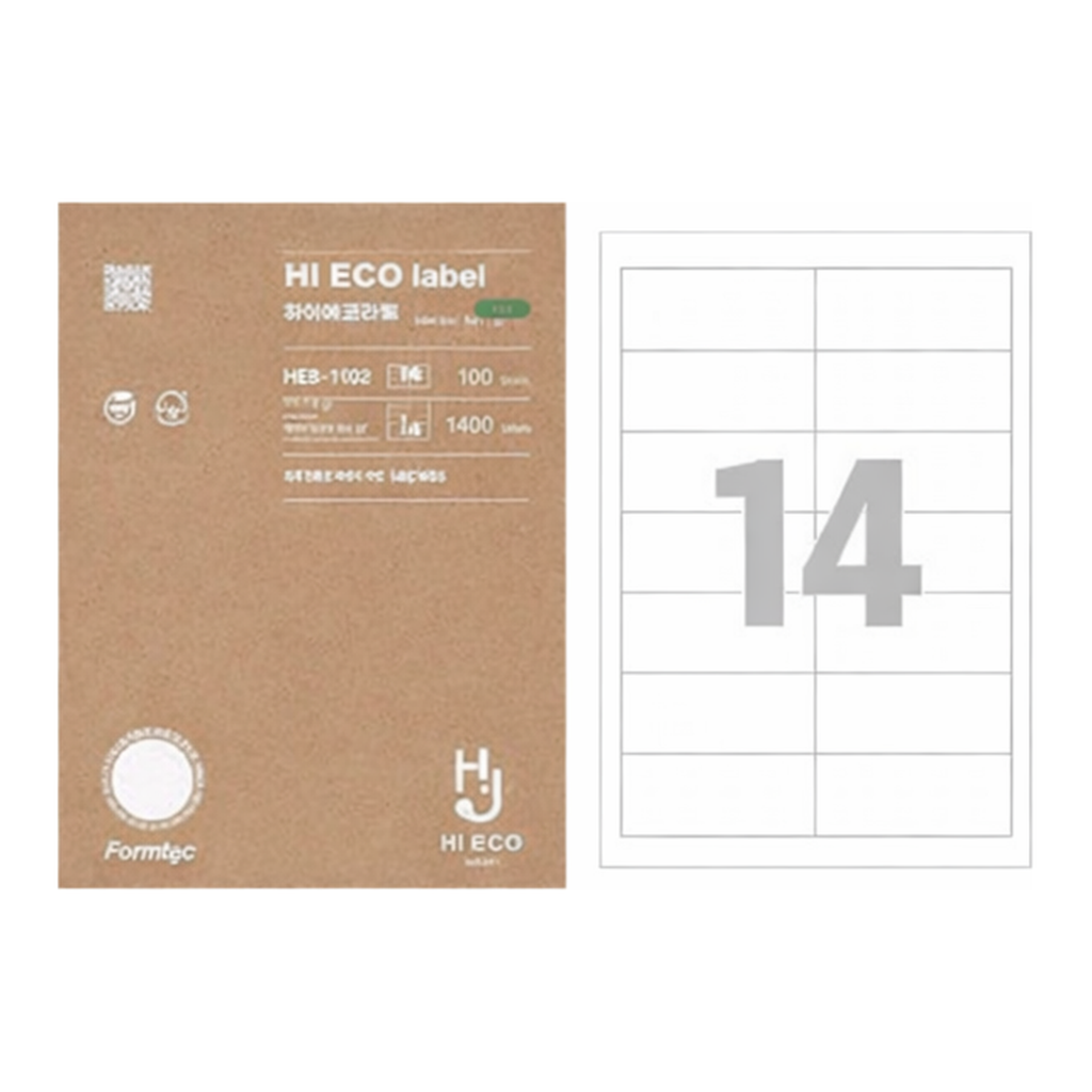 OFFICENEX 하이에코라벨(HES-3108/100매/14칸/폼텍)친환경 인증 상품