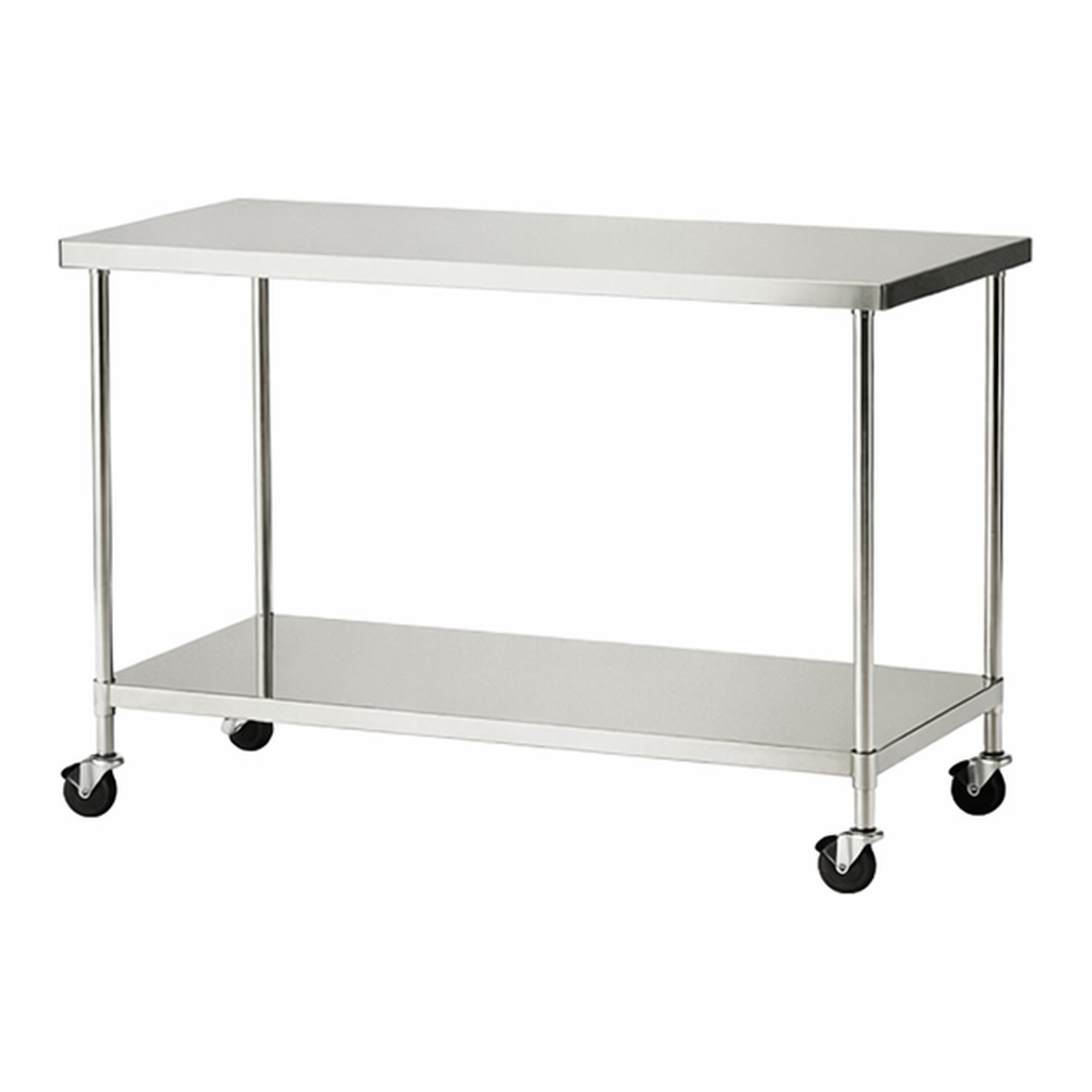 AS ONE Stainless steel Workbench with casters (for light loads), 캐스터형 스테인리스 작업대 (경하중용)