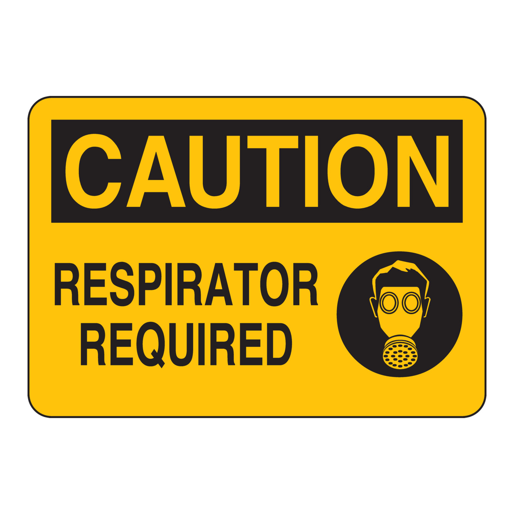 Brady CAUTION Respirator Required Sign