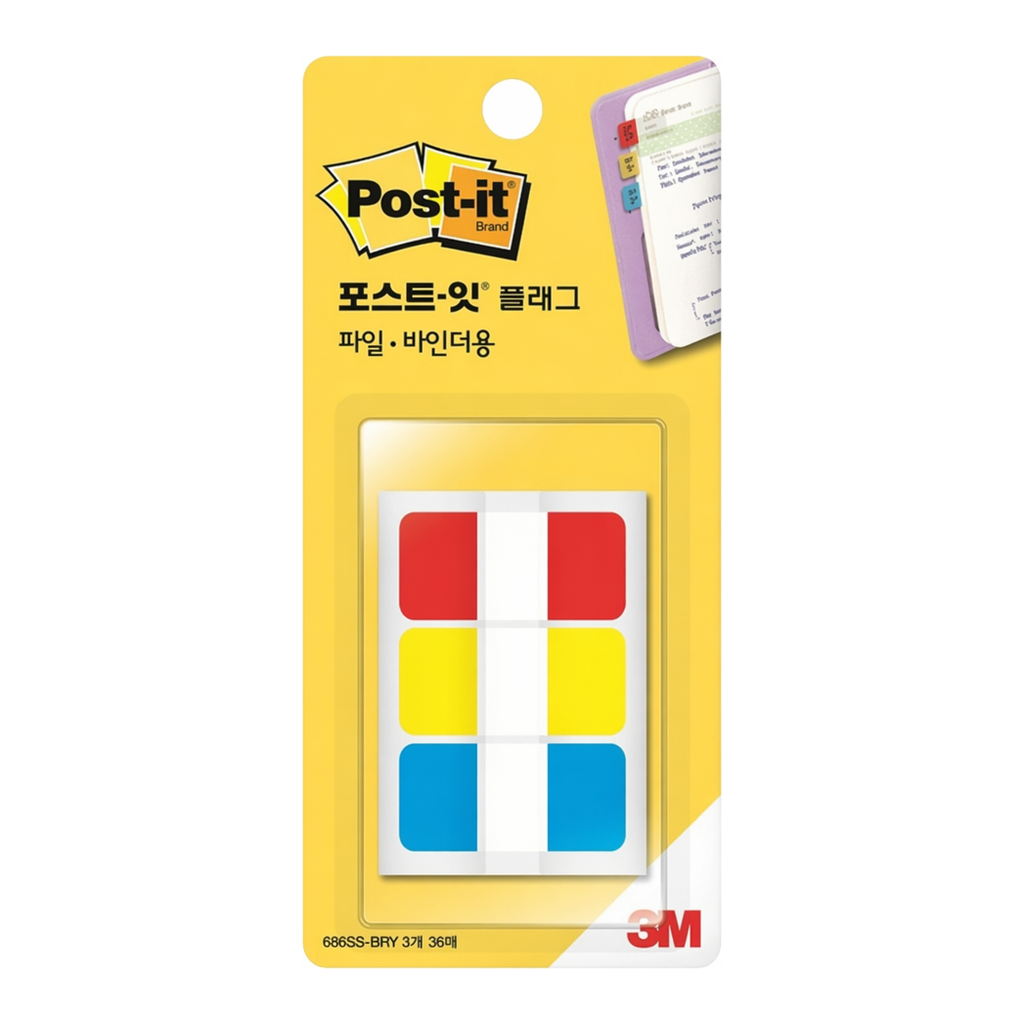 OFFICENEX 3M 포스트잇 플래그 파일·바인더용 686SS-BRY(38x18mm)