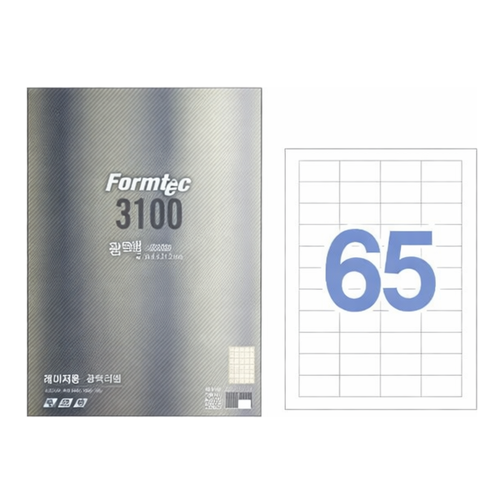 OFFICENEX 바코드용 광택 라벨(65칸/100매/LB-3100/폼텍)