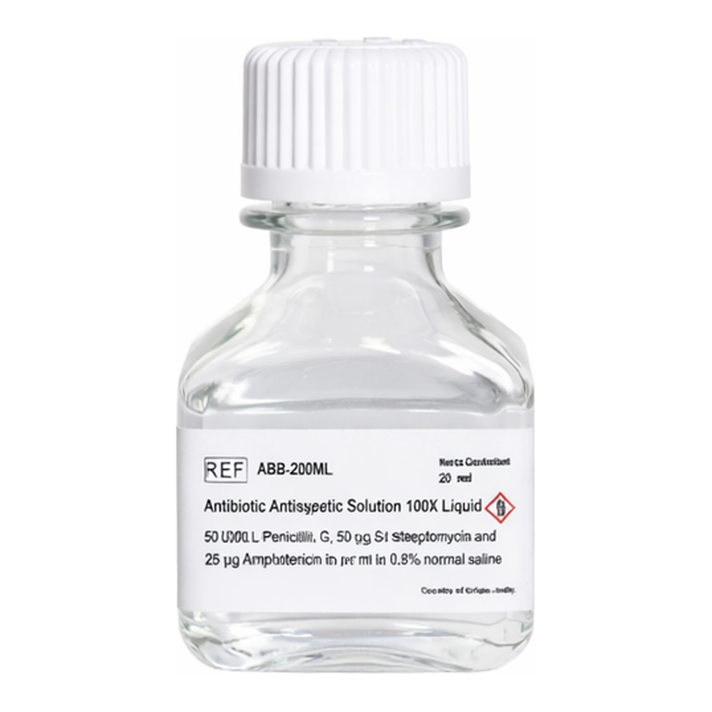 Himedia Antibiotic Antimycotic Solution 100X Liquid w/10,000 U Penicillin, 10mg Streptomycin and 25 µg Amphotericin B per ml in 0.9% normal saline