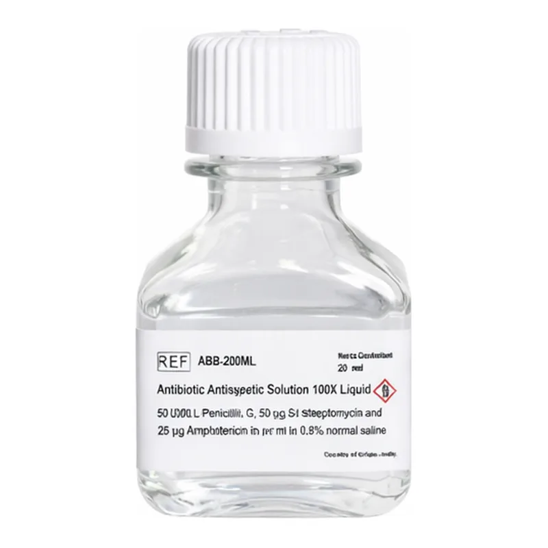 Himedia Antibiotic Antimycotic Solution 100X Liquid w/10,000 U Penicillin, 10mg Streptomycin and 25 µg Amphotericin B per ml in 0.9% normal saline