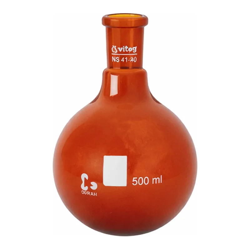 WITEG 14/23 or 24/40 Amber Round Bottom Flask