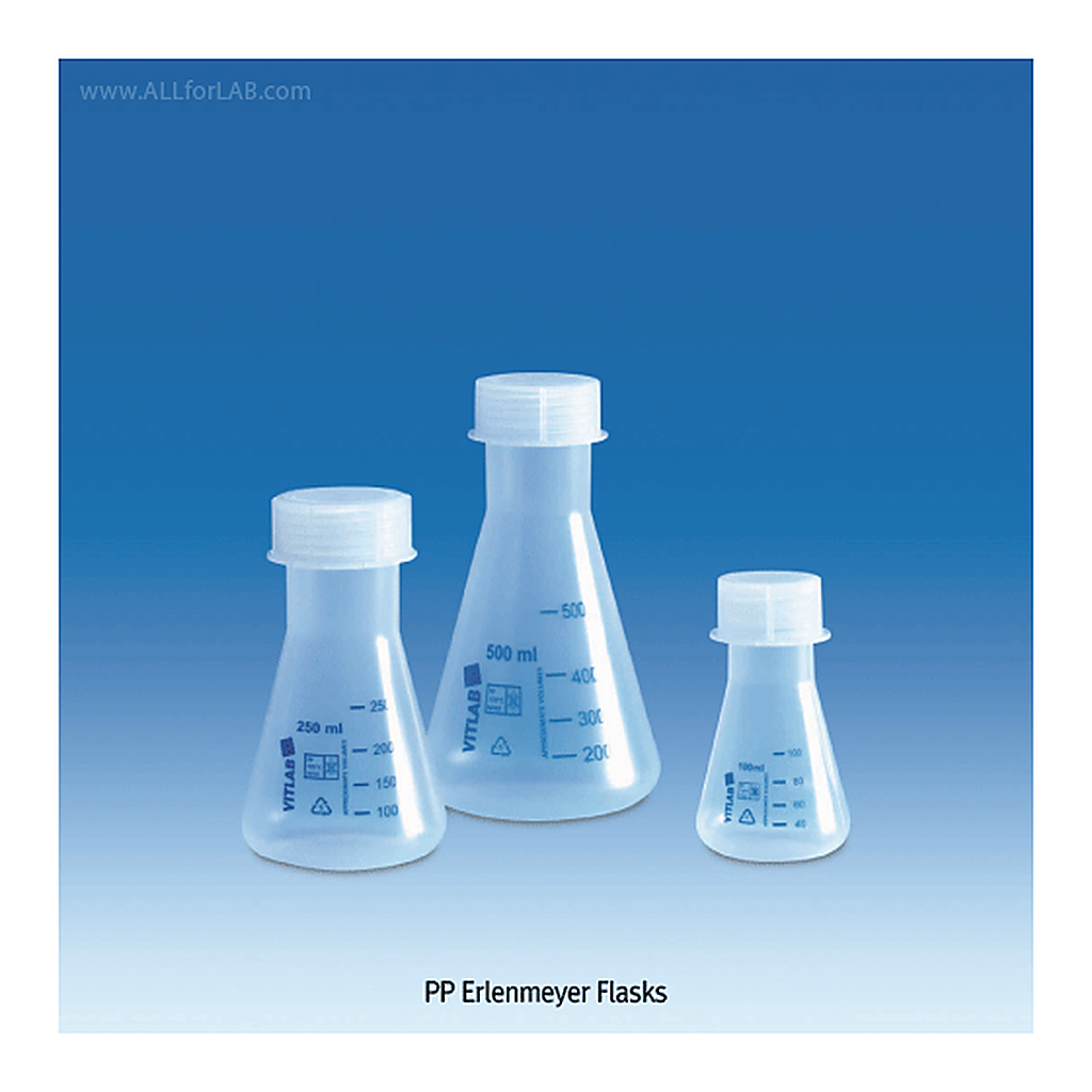 VIT-LAB PP 스크류 캡 삼각 플라스크 PP Erlenmeyer Flask