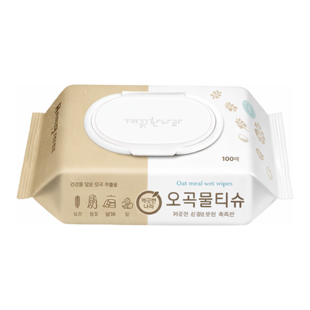 OFFICENEX 깨끗한나라 오곡물티슈(캡형/100매)