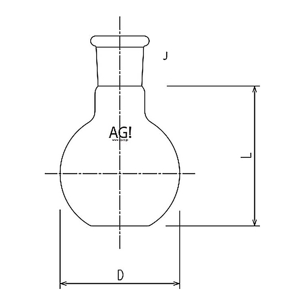 AS ONE Short Neck Flat-Bottom Flask 1000mL, 단수 평저 플라스크 1000mL
