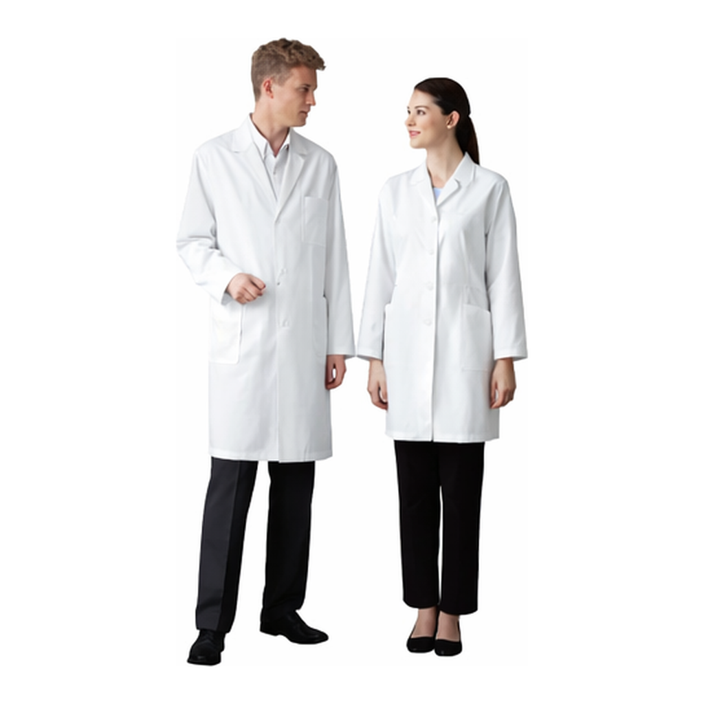 AS ONE Lab White Half Coat (Off-White), 백의 하프 코트