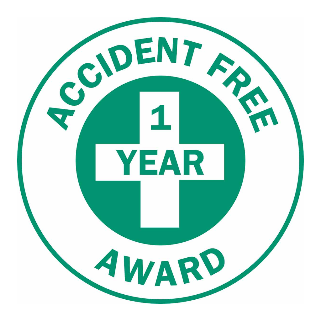 Brady ACCIDENT FREE AWARD 1 YEAR AWARD Hard Hat Labels