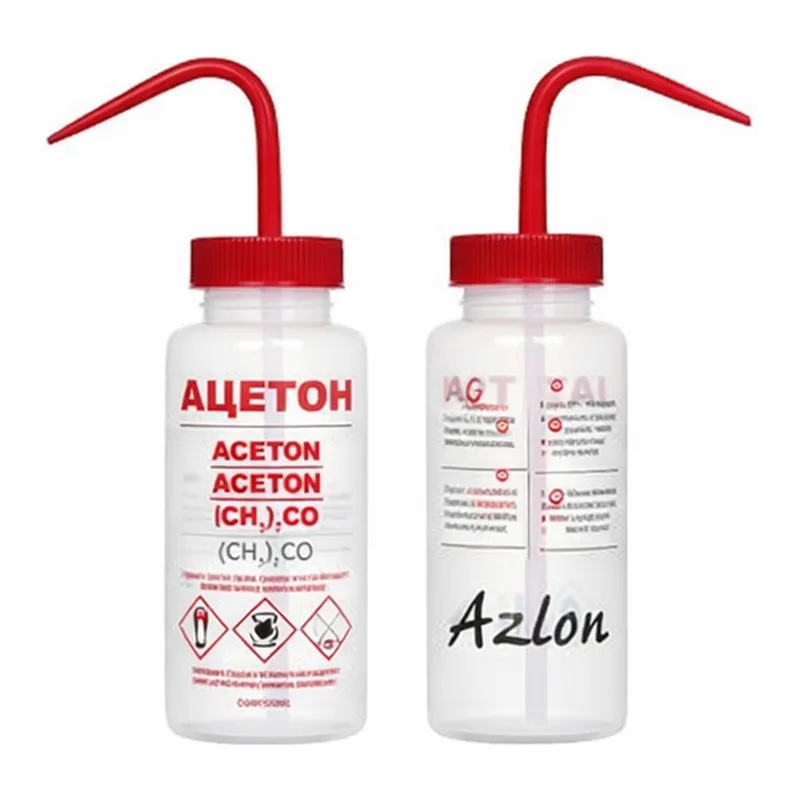 Merck Azlon Multi-Lingual Safety Wash Bottles With Driplok Vapor Venting