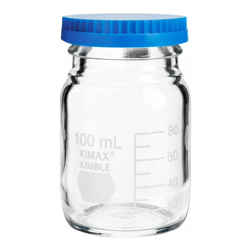 Thermo Fisher Scientific KIMAX GL 45 Media/Storage Bottles, 100mL; With blue cap