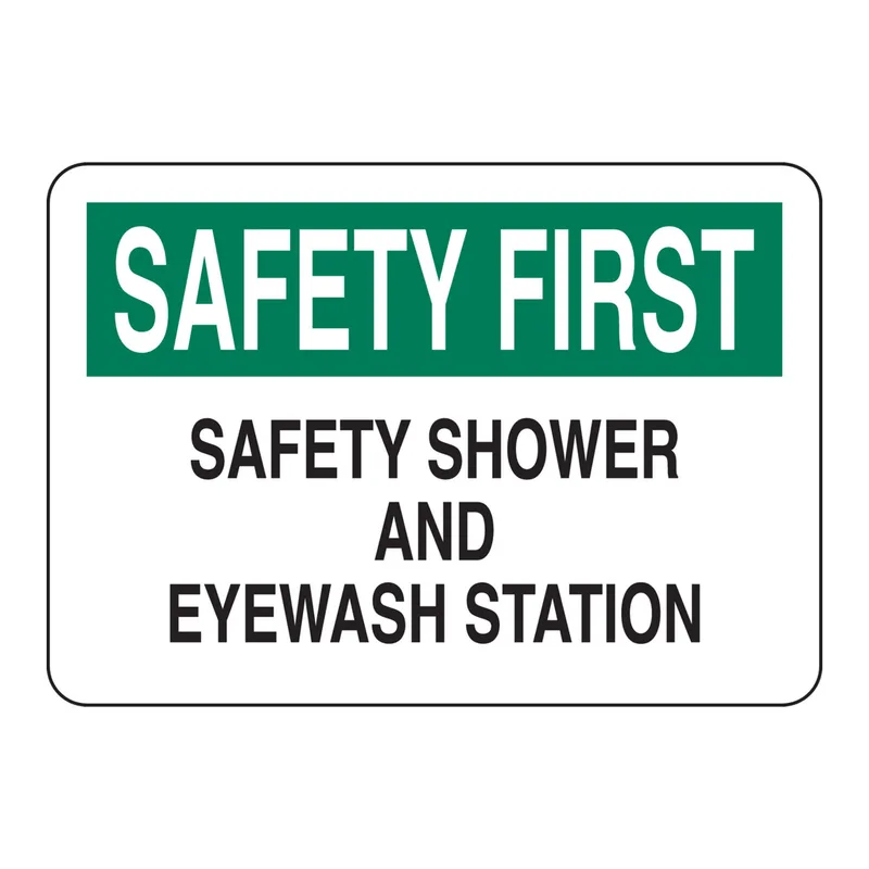 Brady SAFETY FIRST Safety Shower And Eyewash Station Sign