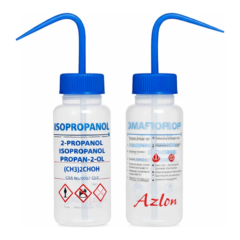 Merck Azlon Multi-Lingual Safety Wash Bottles With Driplok Vapor Venting