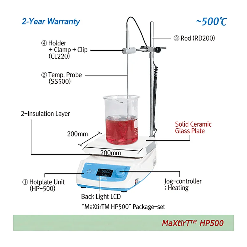 Daihan Science 고온용 디지털 가열판 500℃ High-Temp Premium Hotplate “MaXtir TM HP500”
