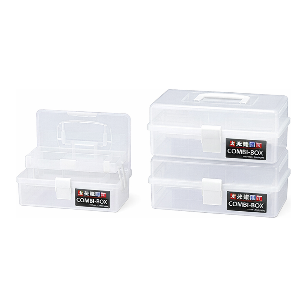 National PP Combi-Box with 2 Raising Divided Tray & Clear LidWith 2 Drawers Inside
