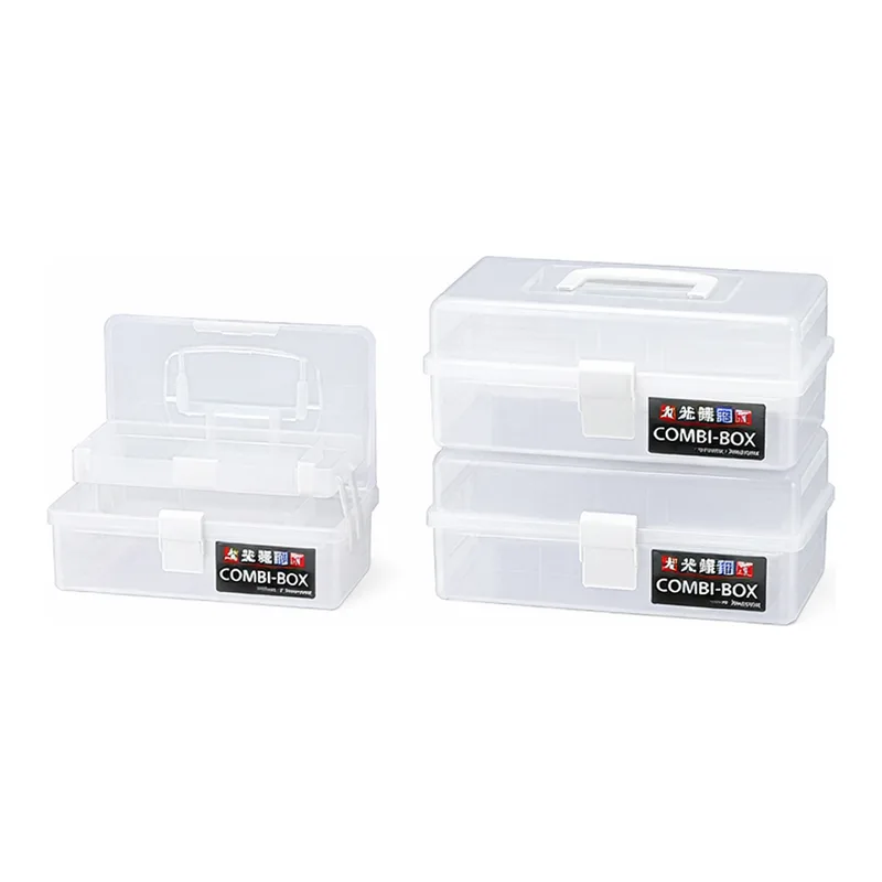National PP Combi-Box with 2 Raising Divided Tray & Clear LidWith 2 Drawers Inside