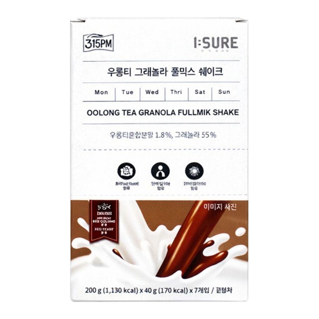 OFFICENEX 아이슈어X3시15분그래놀라 풀믹스 쉐이크(우롱티/40g*7T)