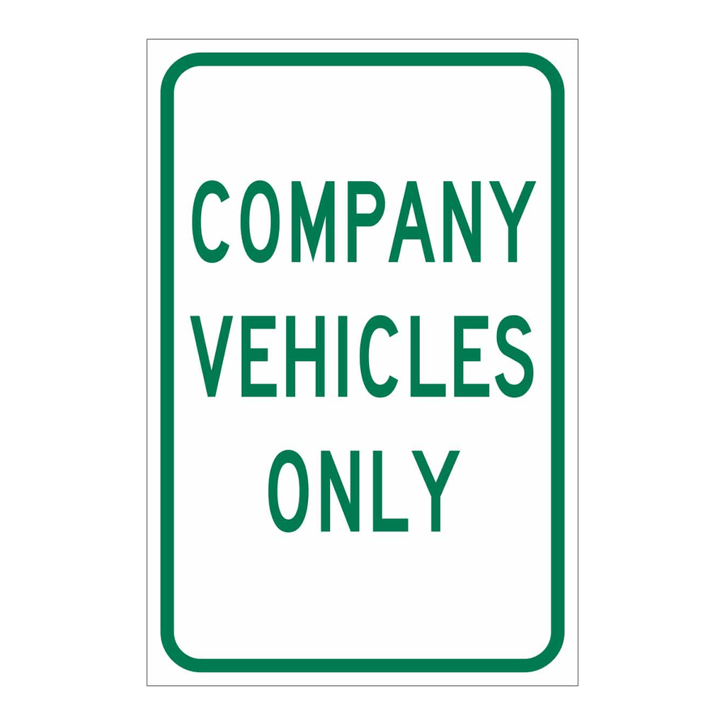 Brady Company Vehicles Only Sign