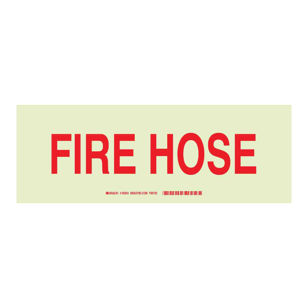 Brady BradyGlo Fire Hose Sign