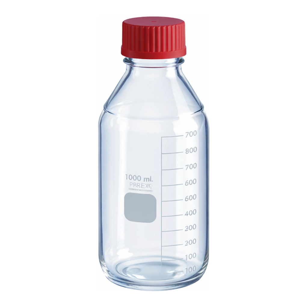 Corning PYREX Round Media Storage Bottles, with High Temperature Cap