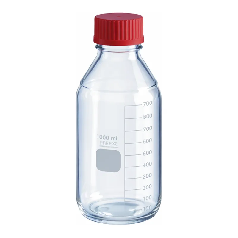 Corning PYREX Round Media Storage Bottles, with High Temperature Cap