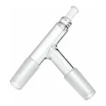 Corning PYREX 75° Angle Tube Adapter with Two-Way 24/40 Standard Taper Joints and Standard Taper 10/30 Outer Joint Thermometer Opening