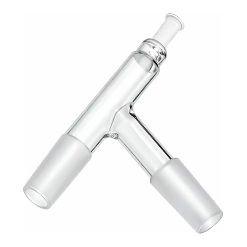 Corning PYREX 75° Angle Tube Adapter with Two-Way 24/40 Standard Taper Joints and Standard Taper 10/30 Outer Joint Thermometer Opening