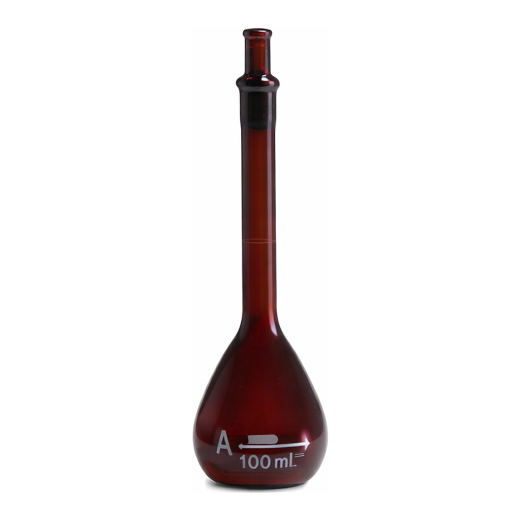 Corning PYREX Class A Low Actinic Wide Mouth Volumetric Flask, Heavy Duty, with PYREX Standard Taper Stopper