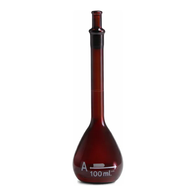Corning PYREX Class A Low Actinic Wide Mouth Volumetric Flask, Heavy Duty, with PYREX Standard Taper Stopper