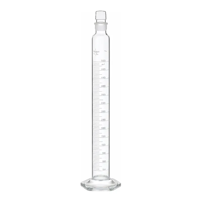 Corning PYREX Single Metric Scale Cylinders, Serialized/Certified, Class A, To Contain, Standard Taper PYREX Stopper
