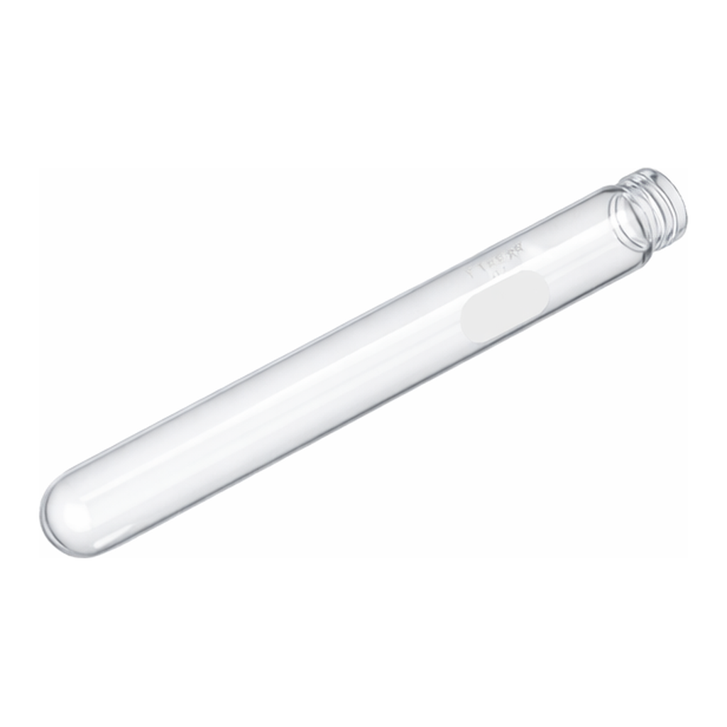 Corning PYREX Disposable Round Bottom Culture Tube, White Marking Spot, Screw Cap Style, Bulk Pack