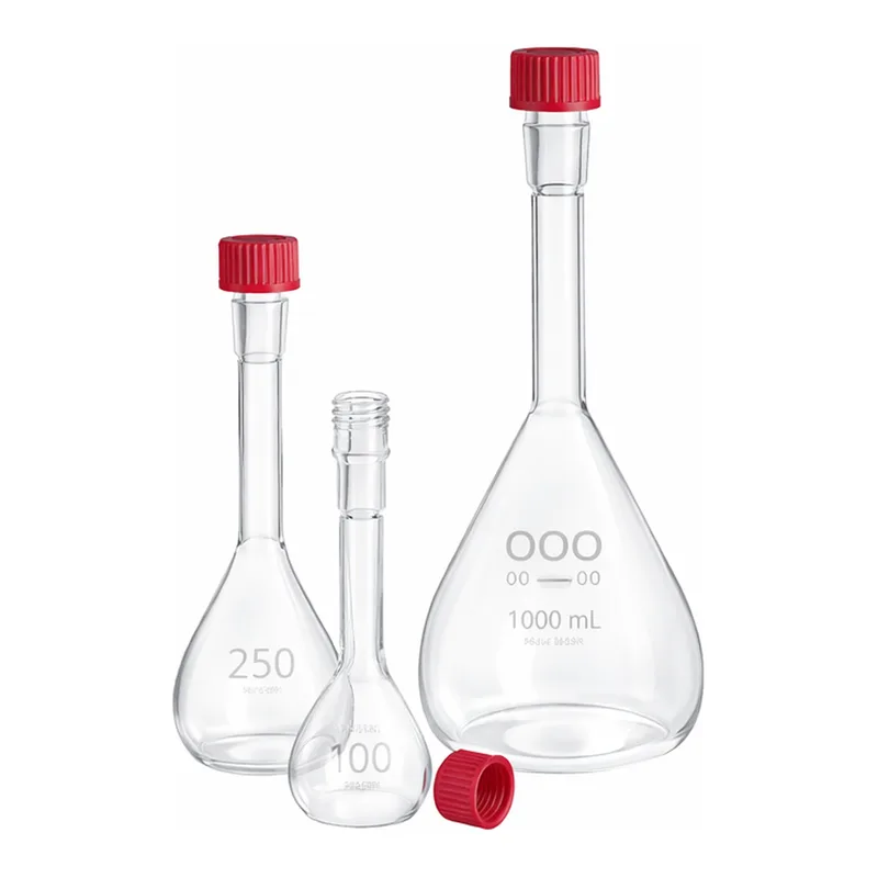 Corning PYREX Class A EZ Access Wide Mouth Volumetric Flask, Screw Cap, To Contain