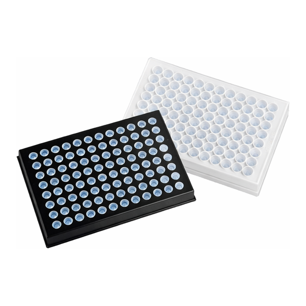 Corning 96-well Flat Clear Bottom Black Polystyrene Multicoated Microplates, with Lid, 10 Per Bag
