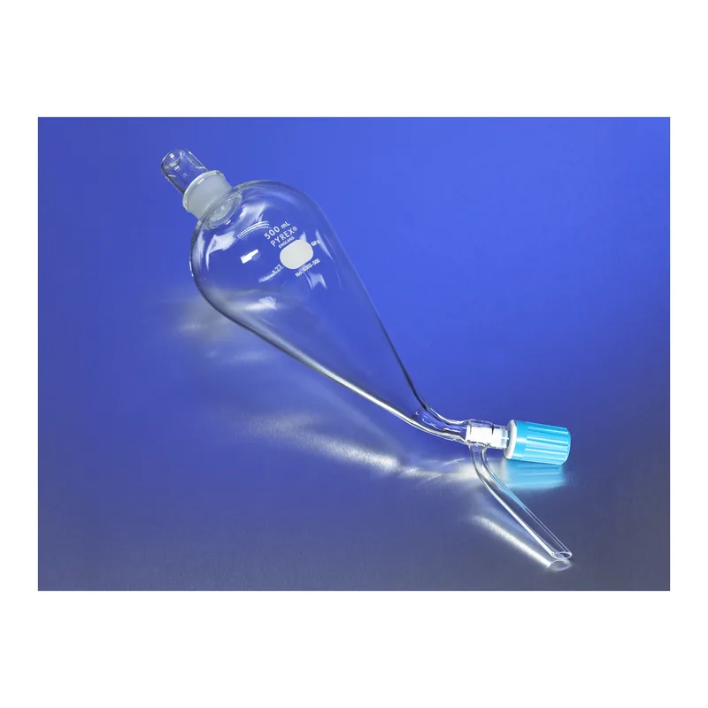 Corning PYREX Squibb Separatory Funnels, Glass Standard Taper Stopper, Rotaflo Stopcock