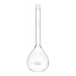Corning PYREX Class A Lifetime Red Volumetric Flask with PYREX Standard Taper Stopper, To Contain