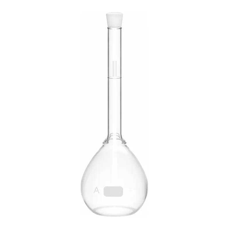 Corning PYREX Class A Lifetime Red Volumetric Flask with PYREX Standard Taper Stopper, To Contain