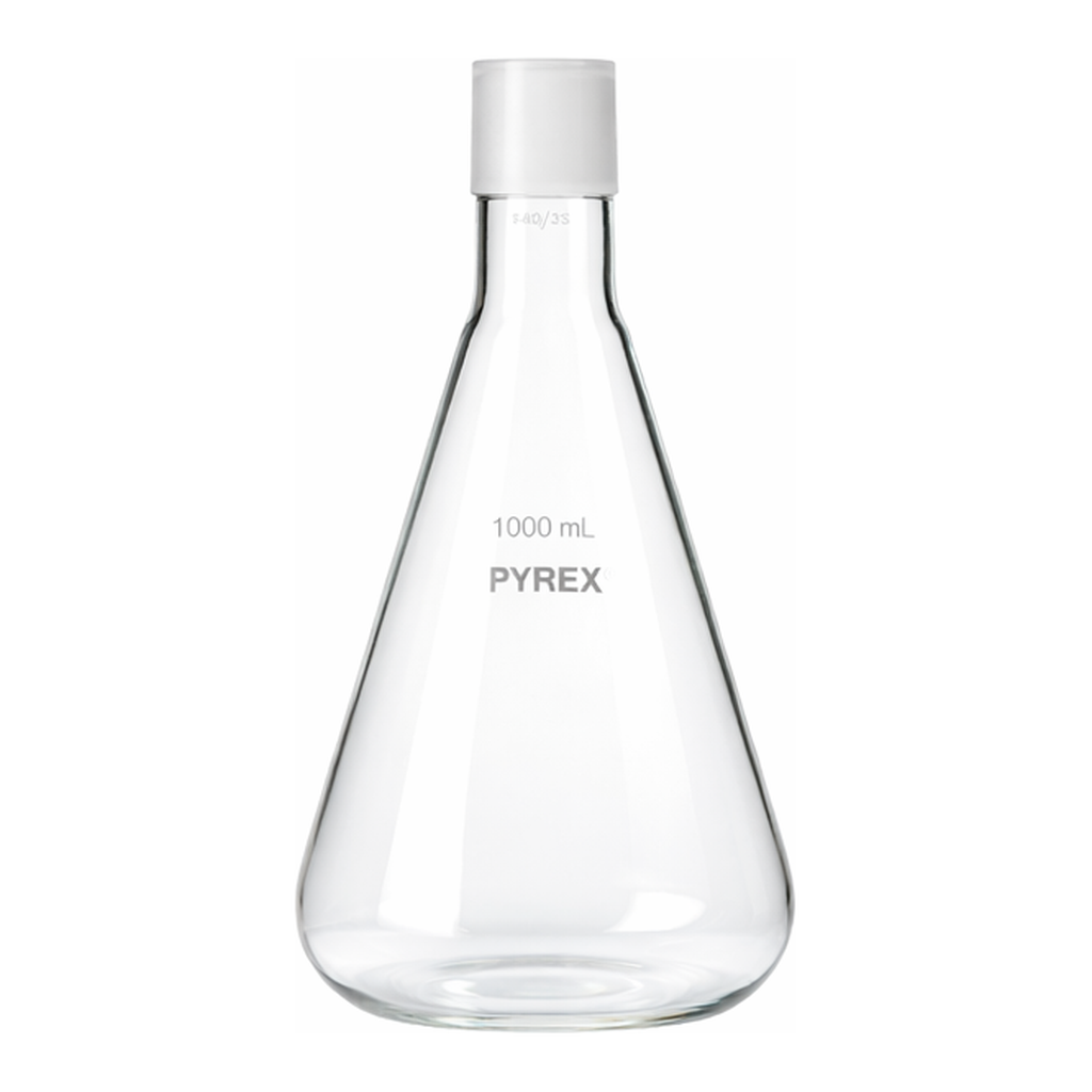 Corning PYREX Erlenmeyer Flask with 40/35 Standard Taper Joint, without Tubulation