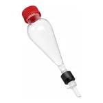 Corning PYREX Squibb Separatory Funnels, PTFE Valve and Threaded Top, Complete